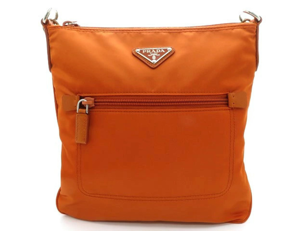 Prada Crossbody Tessuto Saffiano Bag Orange